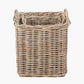 Tobs S/2 Grey Rattan Square Log Baskets