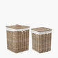 Tobs S/2 Grey Kubu Rattan Square Linen Baskets