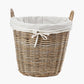 Tobs Grey Kubu Rattan Lined Round Basket