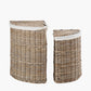 Tobs S/2 Grey Kubu Rattan Lined Corner Linen Baskets