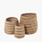 Tobs S/3 Seagrass Natural Round Baskets
