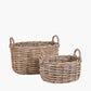 Tobs S/2 Grey Kubu Oval Baskets