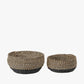 Tobs S/2 Seagrass Natural and Black Round Baskets