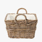 Tobs Grey Kubu Rectangular Handled Laundry Basket