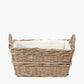 Tobs Grey Kubu Rectangular Handled Laundry Basket