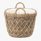 Tobs Brown Rattan Oval Handled Laundry Basket