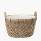 Tobs Brown Rattan Oval Handled Laundry Basket