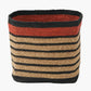 Seagrass Natural, Black and Terracotta Stripe Square Basket