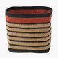 Tobs Seagrass Natural, Black and Terracotta Stripe Square Basket