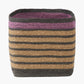 Tobs Seagrass Natural, Grey and Lilac Stripe Square Basket