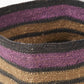 Tobs Seagrass Natural, Grey and Lilac Stripe Square Basket
