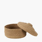 Tobs Seagrass Natural Lidded Round Basket
