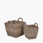 Tobs S/2 Grey Kubu Graduated Square Storage Baskets