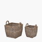 Tobs S/2 Grey Kubu Graduated Square Storage Baskets