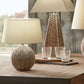 Raffles Small Rattan Cream Wash Table Lamp