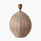 Raffles Large Rattan Cream Wash Table Lamp Base with Harley 45cm Slubby Hopsack Empire Lampshade