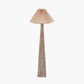 Seacomb Rattan Pyramid Floor Lamp Base with Amelia 45cm Natural Linen Hard Pleat Tapered Lampshade