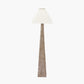 Seacomb Rattan Pyramid Floor Lamp Base with Pyramid 48cm Cream Cotton Tapered Square Lampshade