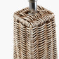 Seacomb Rattan Pyramid Floor Lamp Base with Seychelles 45cm Cream Slubby Cotton Empire Lampshade