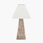 Seacomb Rattan Pyramid Table Lamp Base with Pyramid 35cm Cream Cotton Tapered Square Lampshade