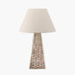 Seacomb Rattan Pyramid Table Lamp Base with Seychelles 45cm Cream Slubby Cotton Empire Lampshade