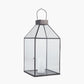 Antique Brass Metal and Glass Square Lantern