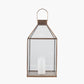Shiny Brass Metal and Glass Square Lantern