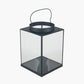 Black Metal and Glass Square Lantern Small