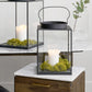 Black Metal and Glass Square Lantern Small