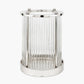 Silver Metal and Clear Glass Rod Hurricane Large