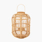 Natural Bamboo and Glass Lantern Large