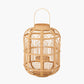 Natural Bamboo and Glass Lantern Large