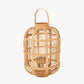 Natural Bamboo and Glass Lantern Small
