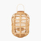 Natural Bamboo and Glass Lantern Small