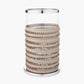 Silver Metal, Clear Glass and Grey Plaited Leather Hurricane Large