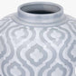 Celia Grey and White Ceramic Geo Pattern Lidded Ginger Jar