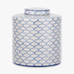 Demetri Grey and Blue Ceramic Lidded Ginger Jar