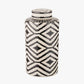 Chirala Black and White Ceramic Aztec Design Lidded Ginger Jar