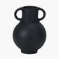 Black Metal Vase with Handles