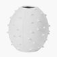 White Metal Vase with Bobbles