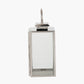 Silver Stainless Steel and Glass Medium Rectangular Lantern