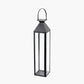 Black Stainless Steel and Glass Medium Tall Lantern