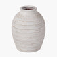 White Wash Fibrestone Decorative Ribbed Vase Large
