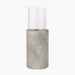 Stone Grey Metal and Clear Glass Hurricane Large