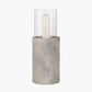 Stone Grey Metal and Clear Glass Hurricane Large