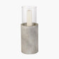 Stone Grey Metal and Clear Glass Hurricane Large