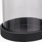 Black Ribbed Metal and Clear Glass Hurricane Large
