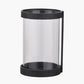 Black Ribbed Metal and Clear Glass Hurricane