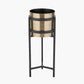 Brass and Matt Black Metal Floor Planter Large