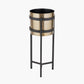Brass and Matt Black Metal Floor Planter Large